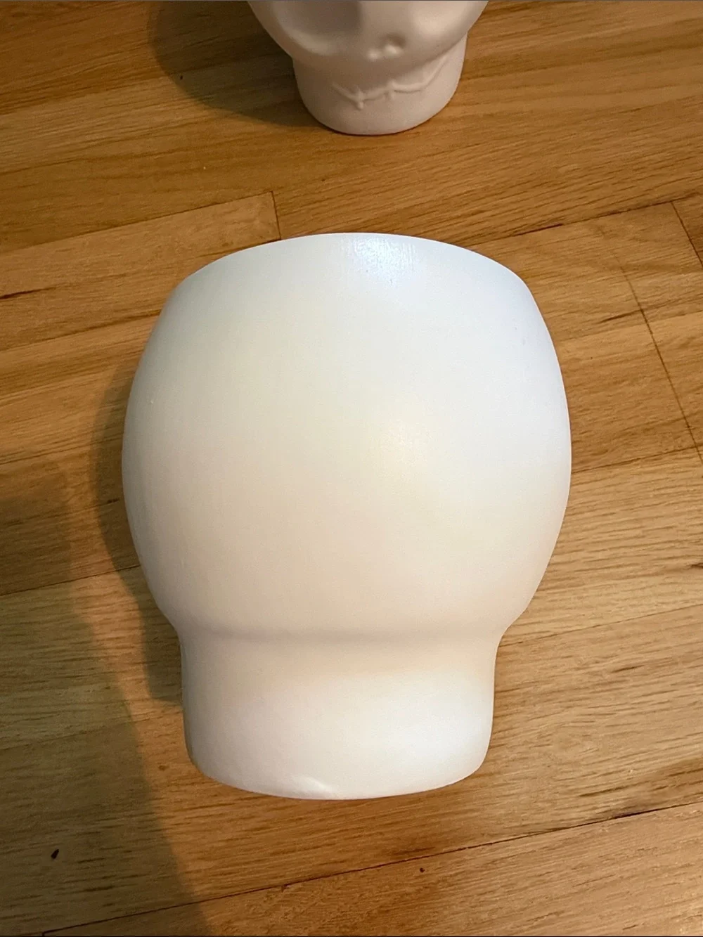 Set of 2 White Ceramic Skull Planter Pair - Home Accents